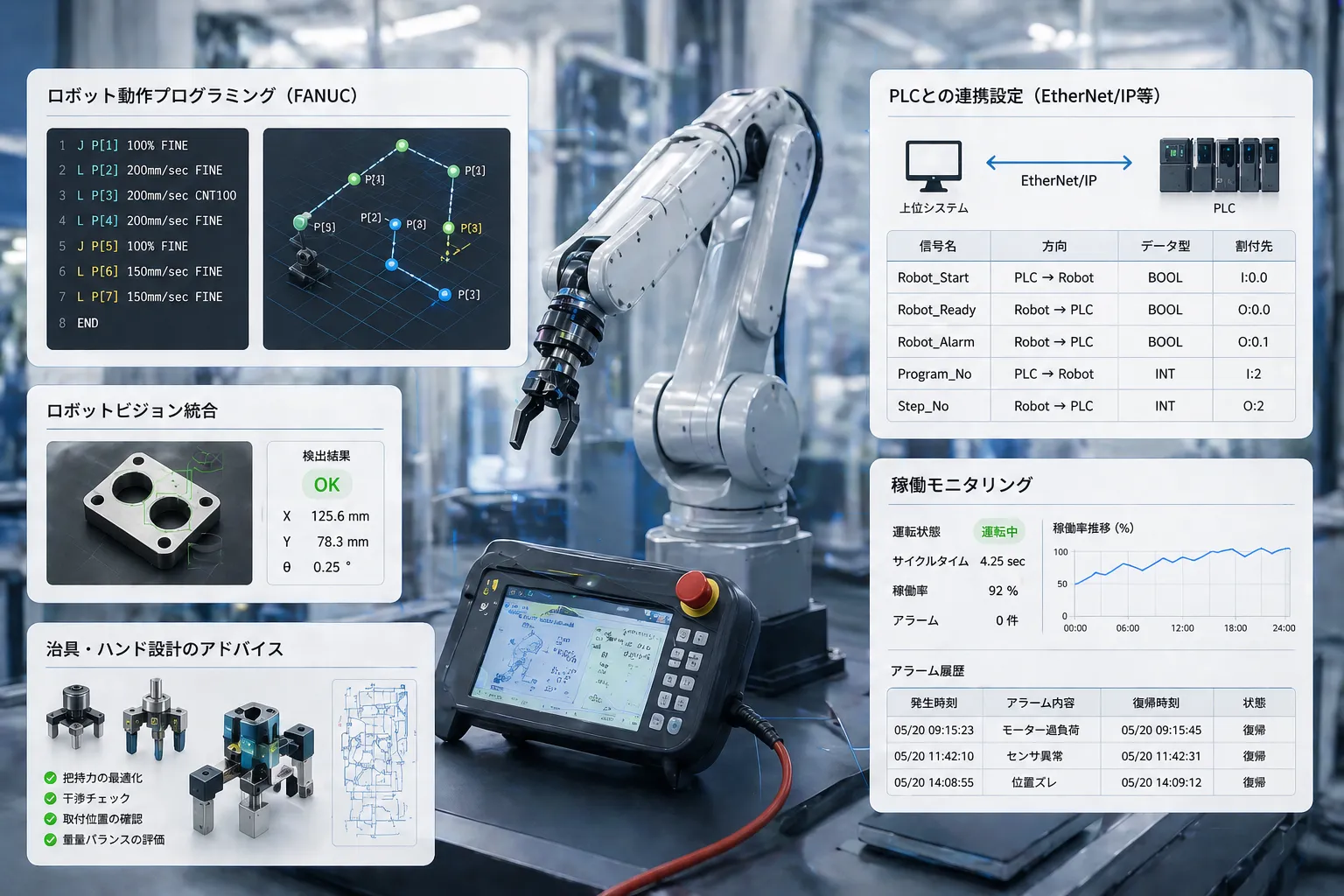 産業用ロボット制御のイメージ